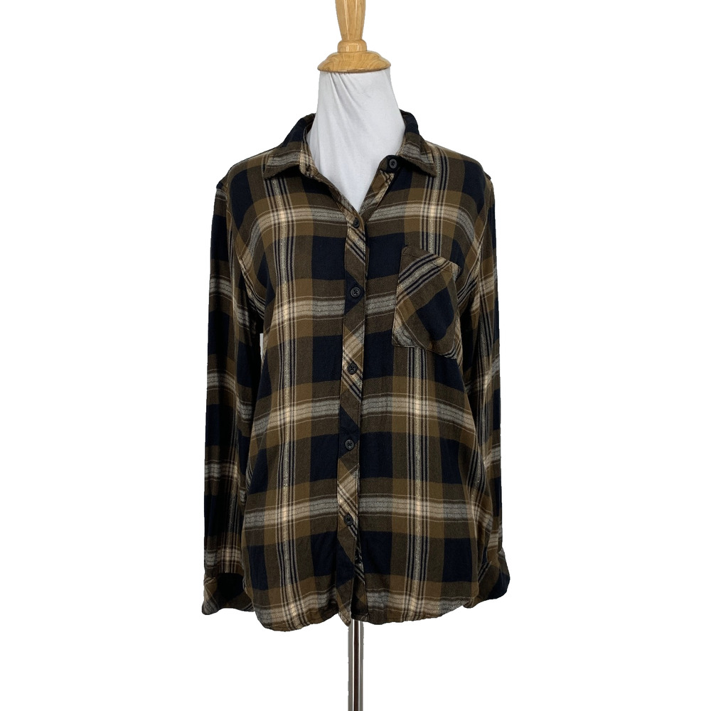 Rails Shirt Womens Small Hunter Metallic Long Sleeve Plaid Button Up Relaxed Fit